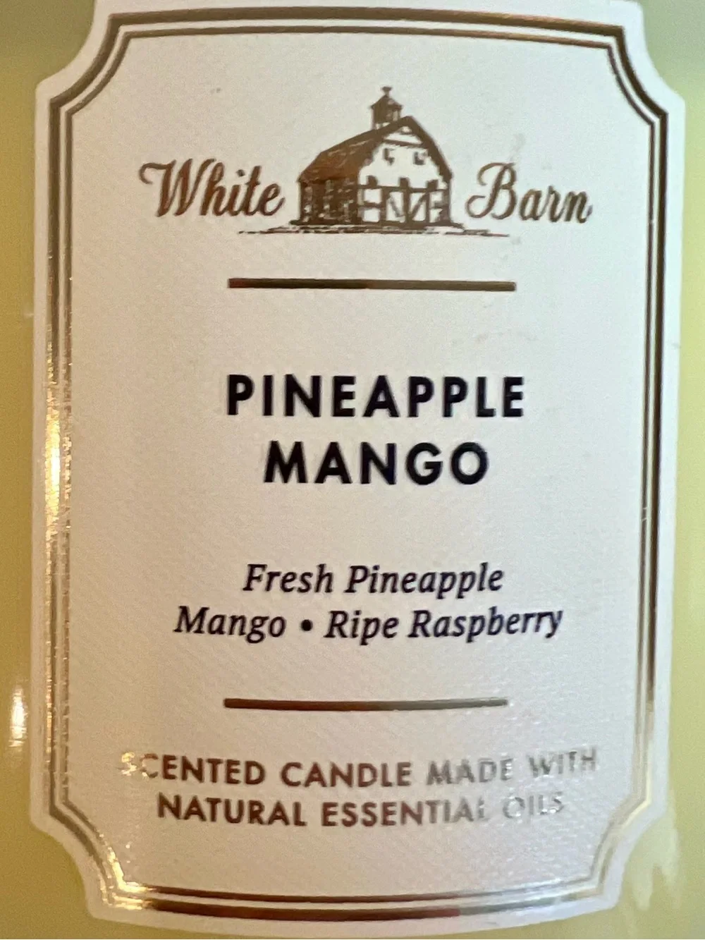 White Barn Pineapple Mango Scented Candle - NWT